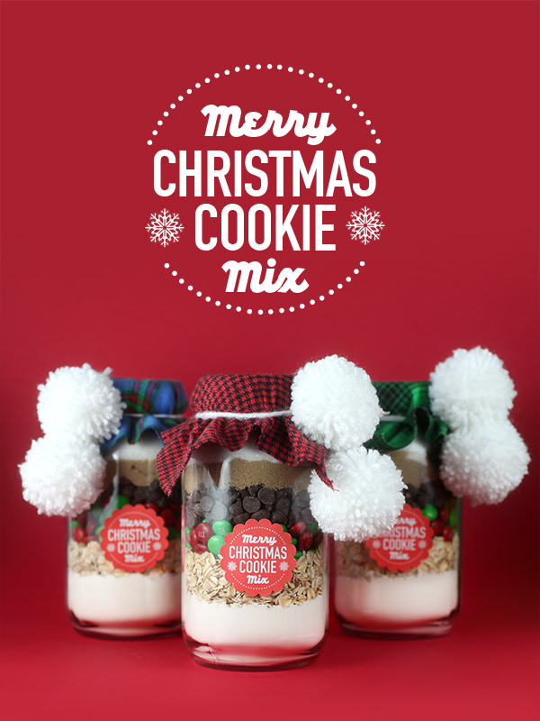 Christmas Cookie Mix in a Jar Gift Idea