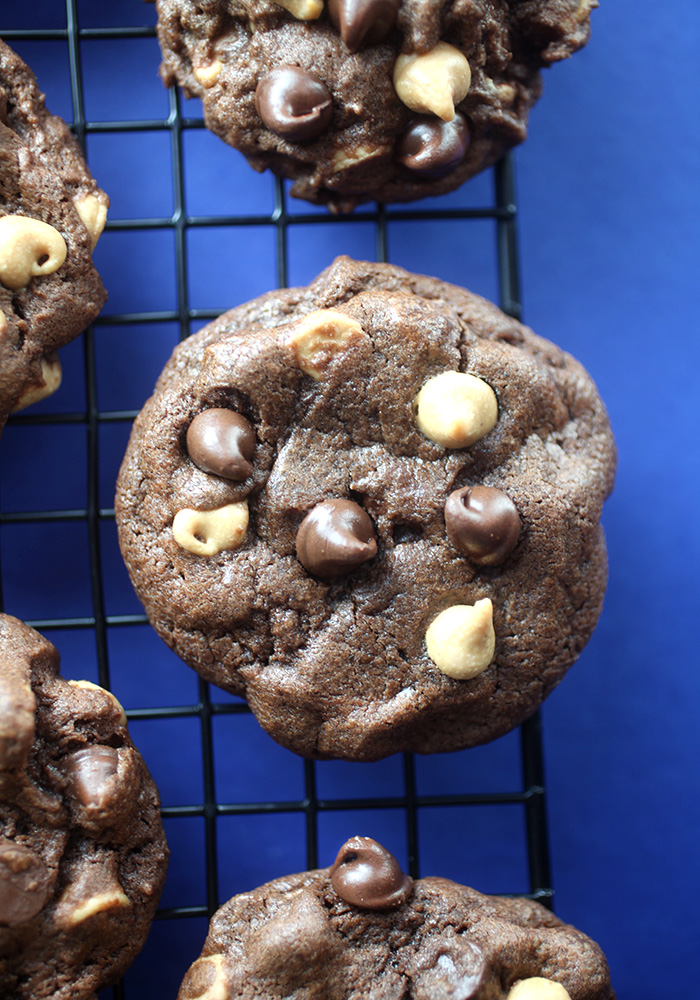 Chocolate and Peanut Butter Chip Cookies – bakerella.com