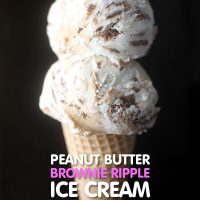 Peanut Butter Brownie Ripple Ice Cream Cone