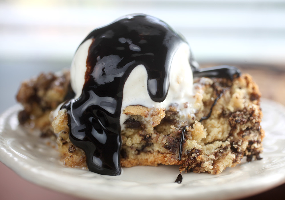 Peanut Butter and Chocolate Skillet Cookie