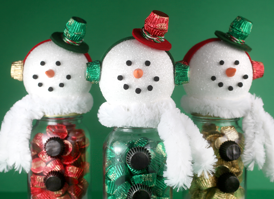 Reese's Snowman Candy Jars