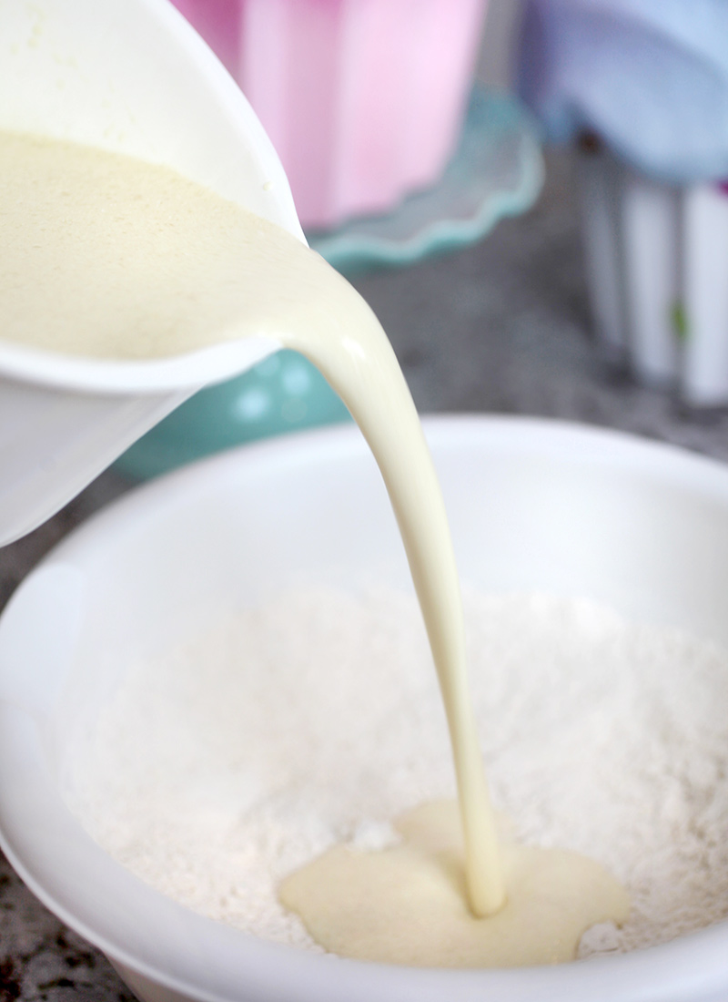 Pouring batter