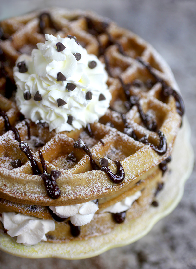 Whipped Cream topped wafffles