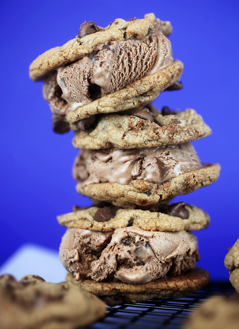 Nutella Chocolate Chip Cookie Ice Cream Sandwiches