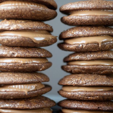 Peanut Butter Cup-Filled Brownie Sandwich Cookies