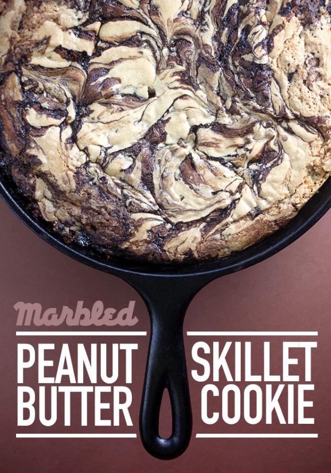 Marbled Peanut Butter Skillet Cookie Bakerella