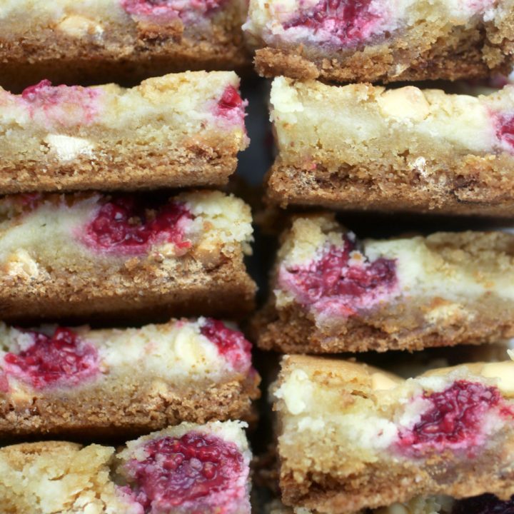 Raspberry-White Chocolate Cheesecake Cookie Bars