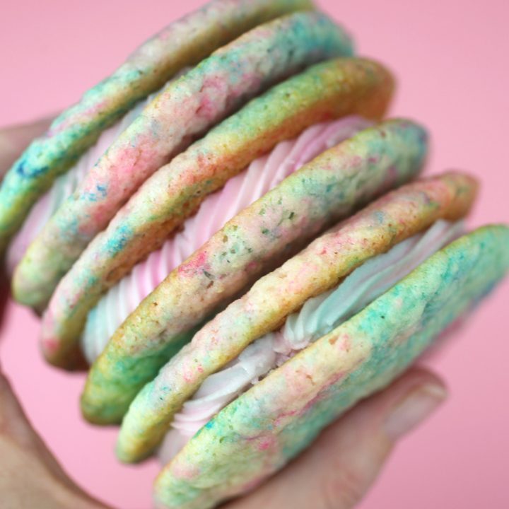 Cotton Candy Cookies Sandwiches