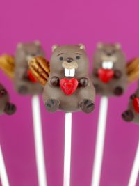 Beaver Cake Pops for Valentine's Day