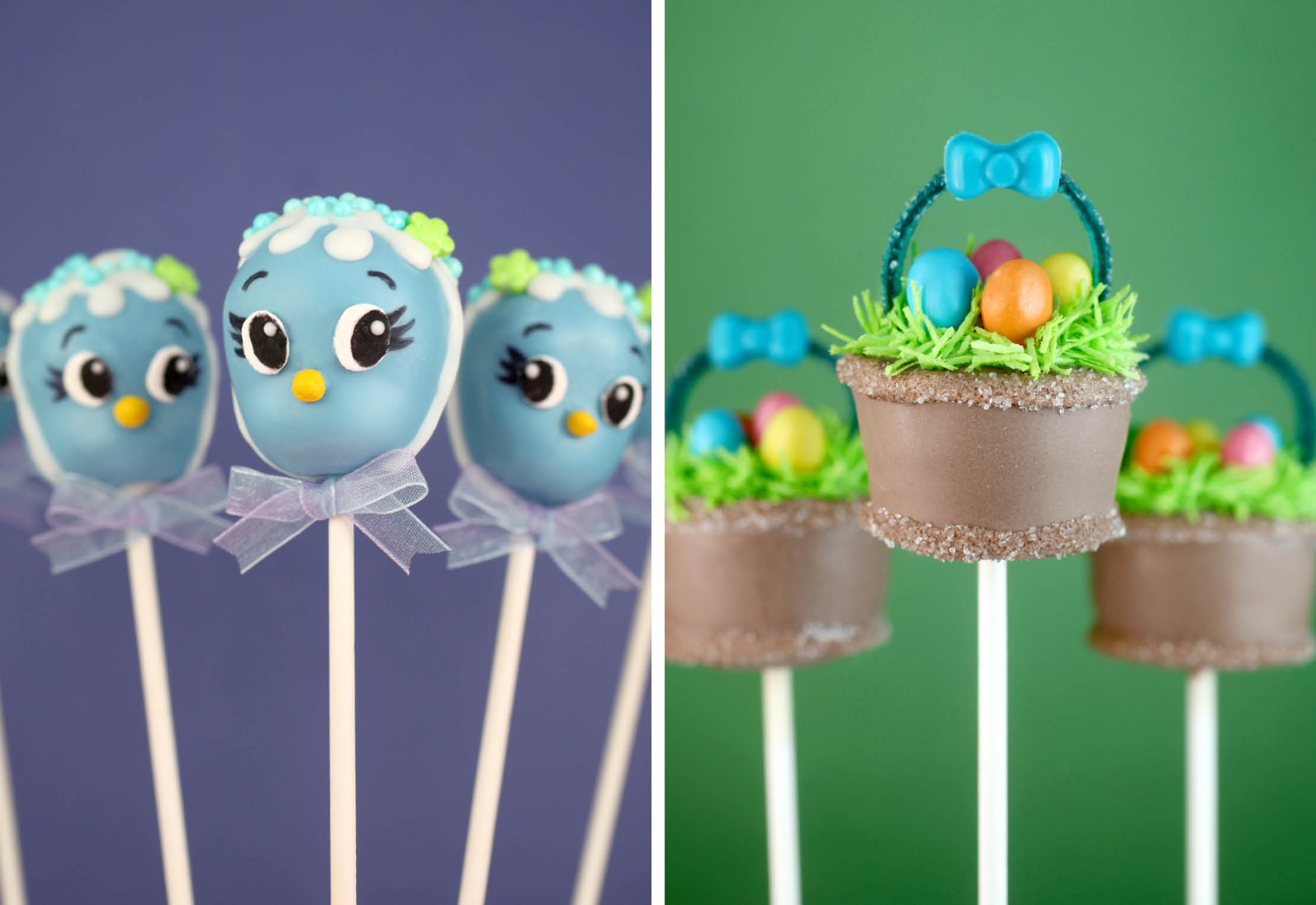 Cake Pops Bluebird y Cake Pops de canasta de Pascua