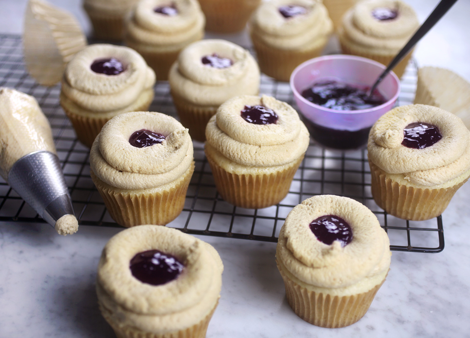 PB & J Cupcakes