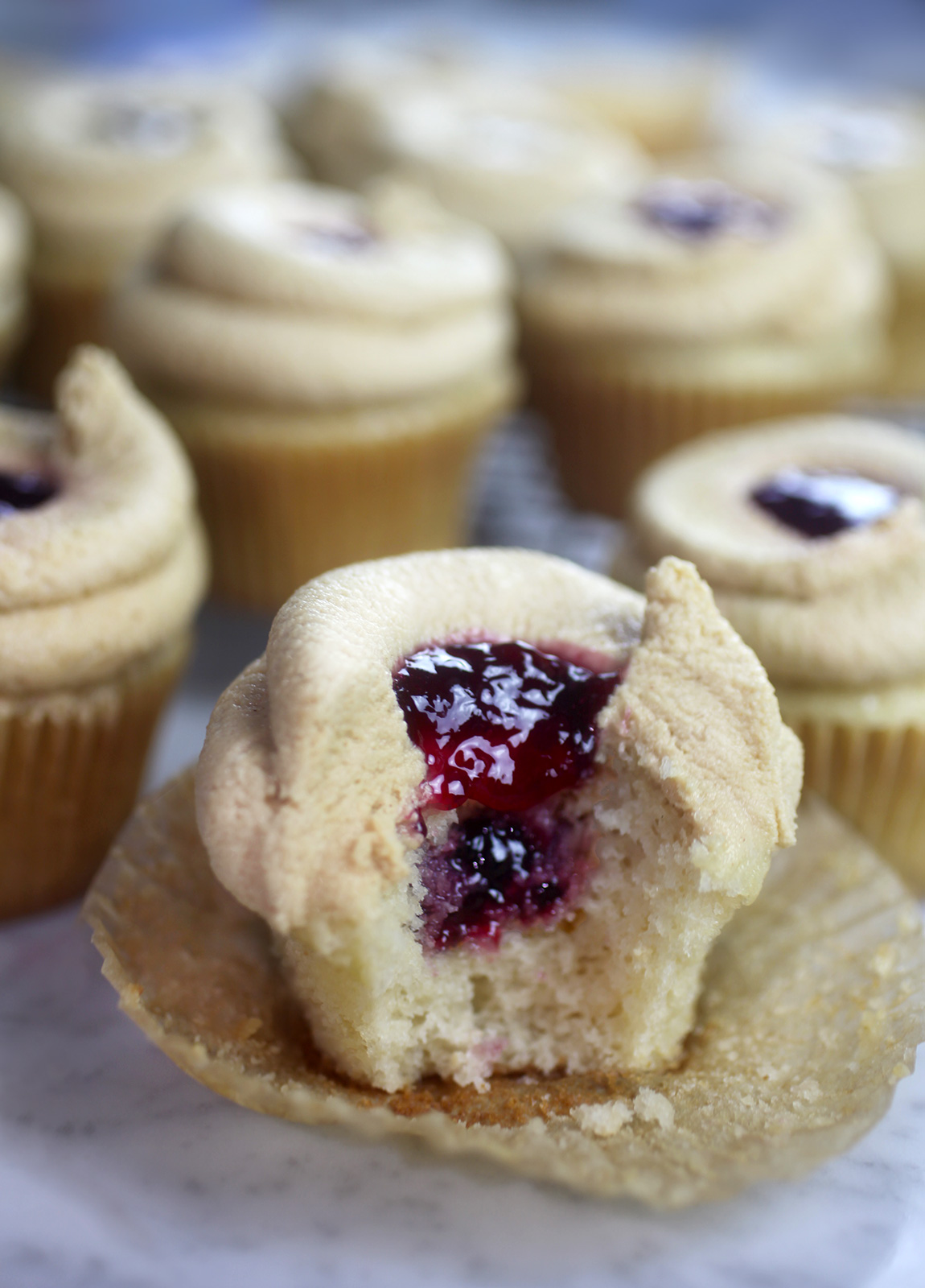 Peanut Butter and Jelly Cupcakes