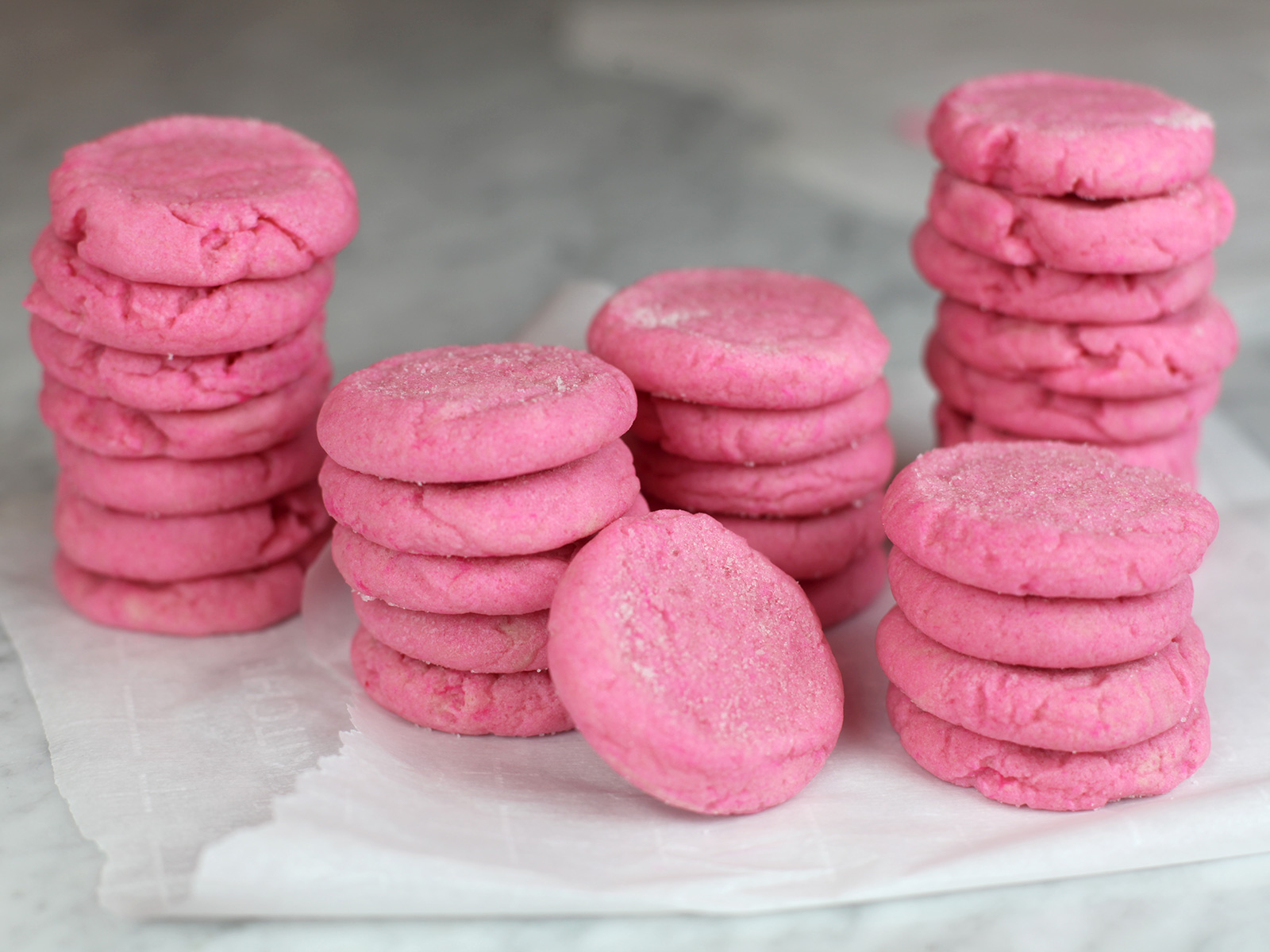 Biscoitos de açúcar rosa suave